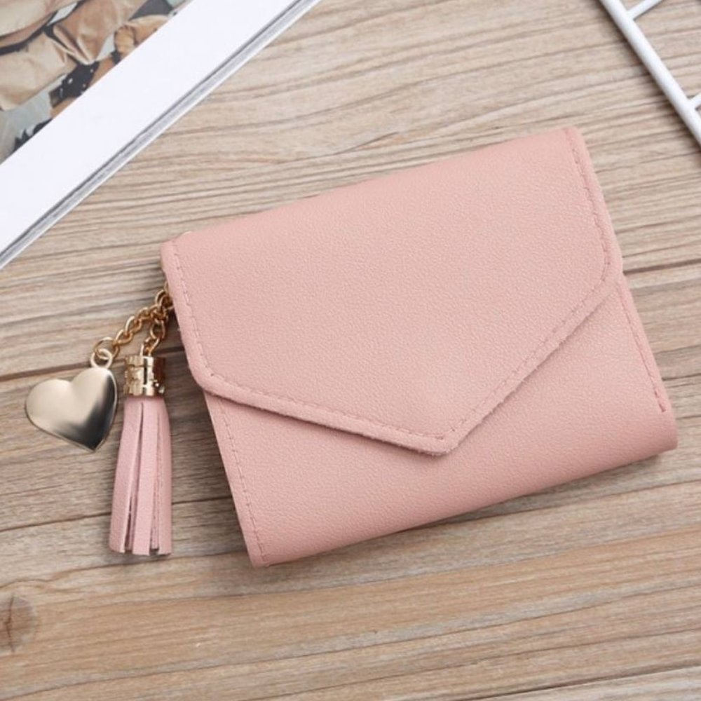 Soft Short Faux Leather Wallet / Pink